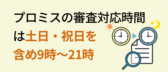 プロミスの審査対応時間は土日・祝日を含め9時〜21時
