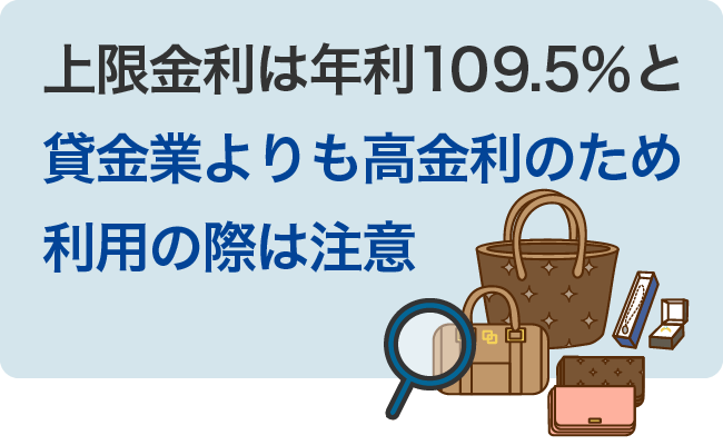 上限金利は年利109.5%と貸金業よりも高金利のため利用の際は注意