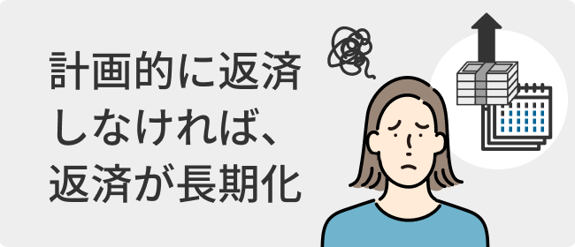計画的に返済しなければ、返済が長期化
